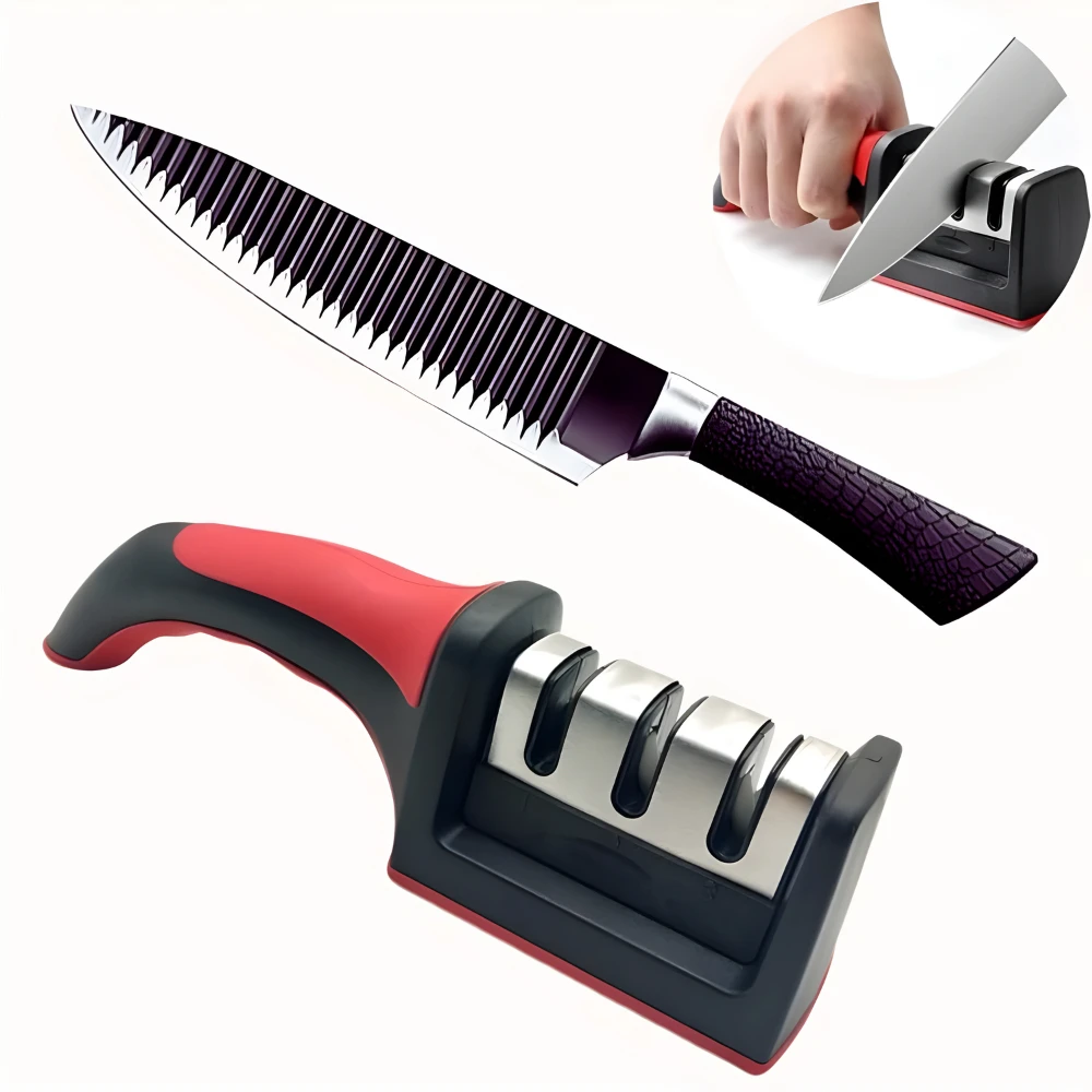 Stainless Kitchen Knives Sharpster With 3 Professional Sharppers - Imagem 4
