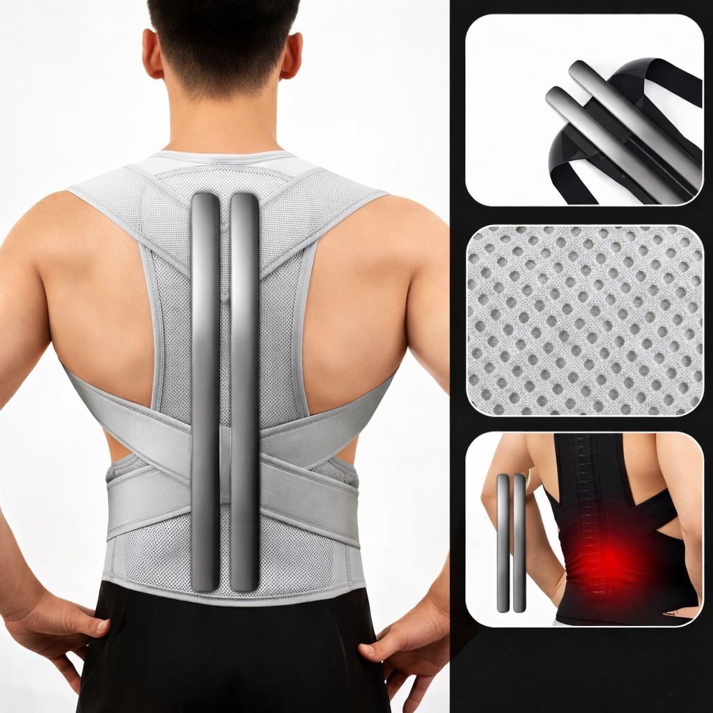 Corretor Postural Ajustável que Alinha a Coluna e Alivia Dores nas Costas