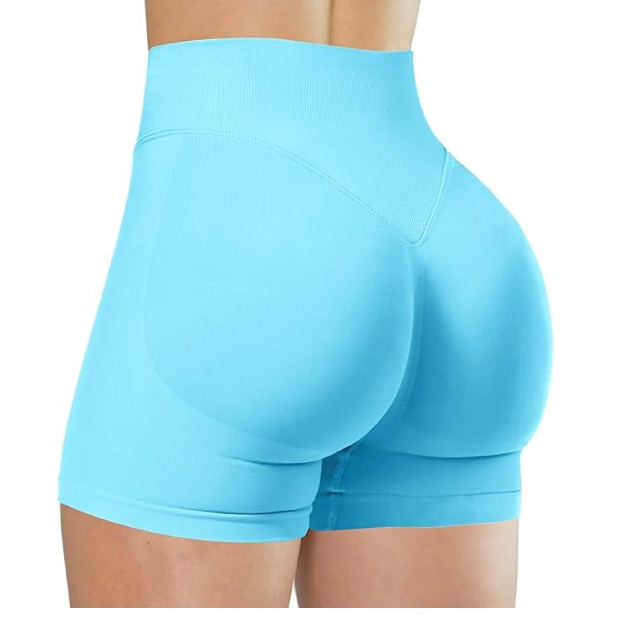 Summer High Waisted Yoga Shorts Fashionable and Sexy Running Fitness Pants Solid Color Yoga Leggings Customizable labels - Imagem 19