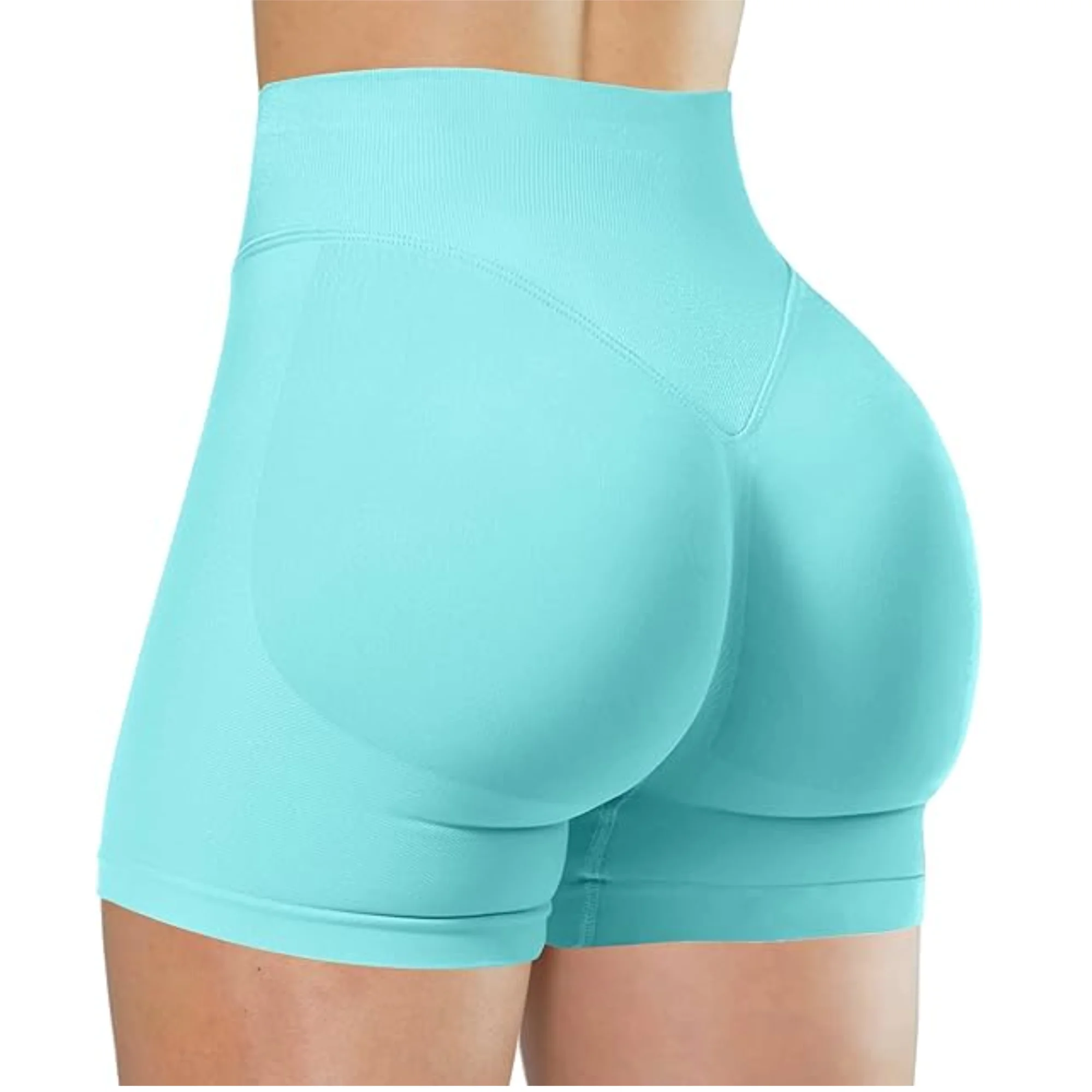Summer High Waisted Yoga Shorts Fashionable and Sexy Running Fitness Pants Solid Color Yoga Leggings Customizable labels - Imagem 15