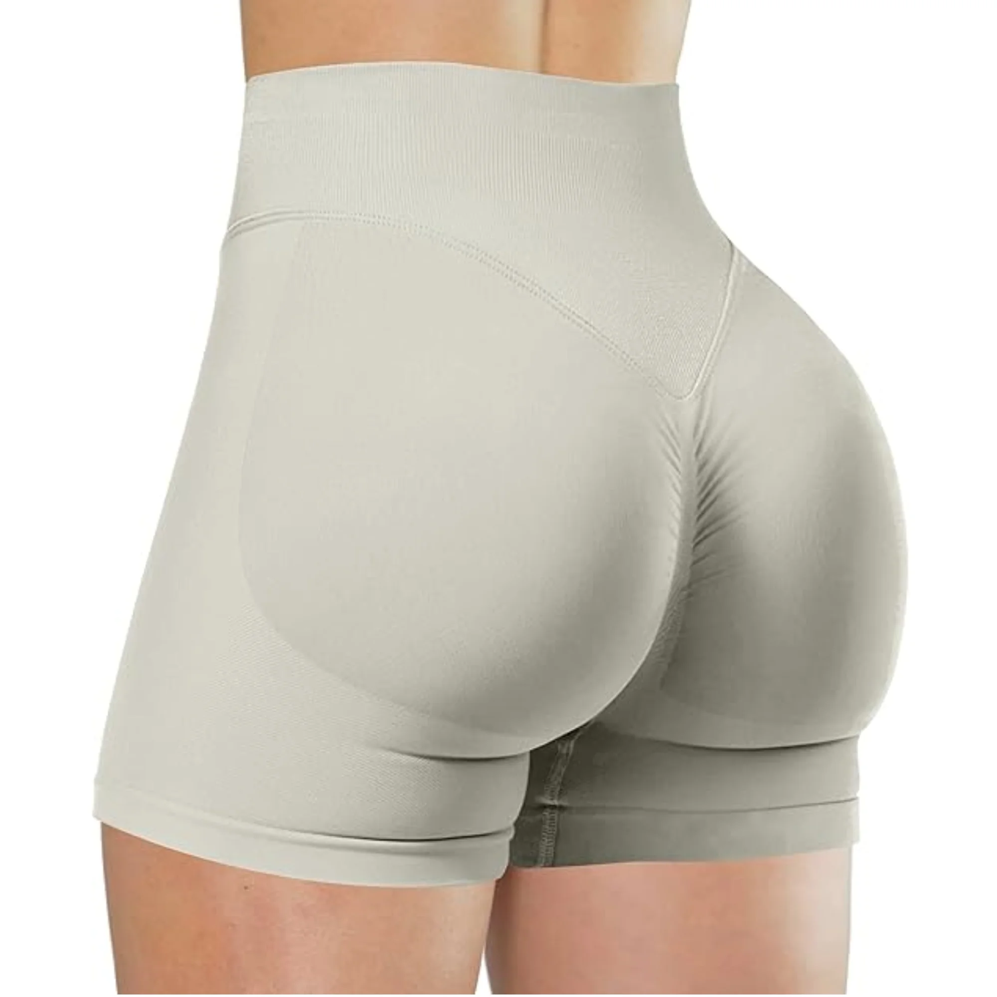 Summer High Waisted Yoga Shorts Fashionable and Sexy Running Fitness Pants Solid Color Yoga Leggings Customizable labels - Imagem 14